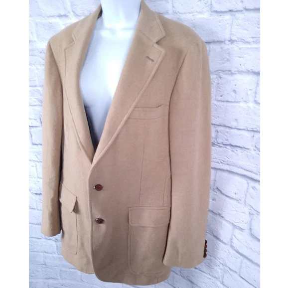 Vintage Unisex Ralph Lauren Polo University Camel Hair Blazer Jacket 42 - Picture 3 of 11